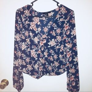 F21 Floral Wrap Top!